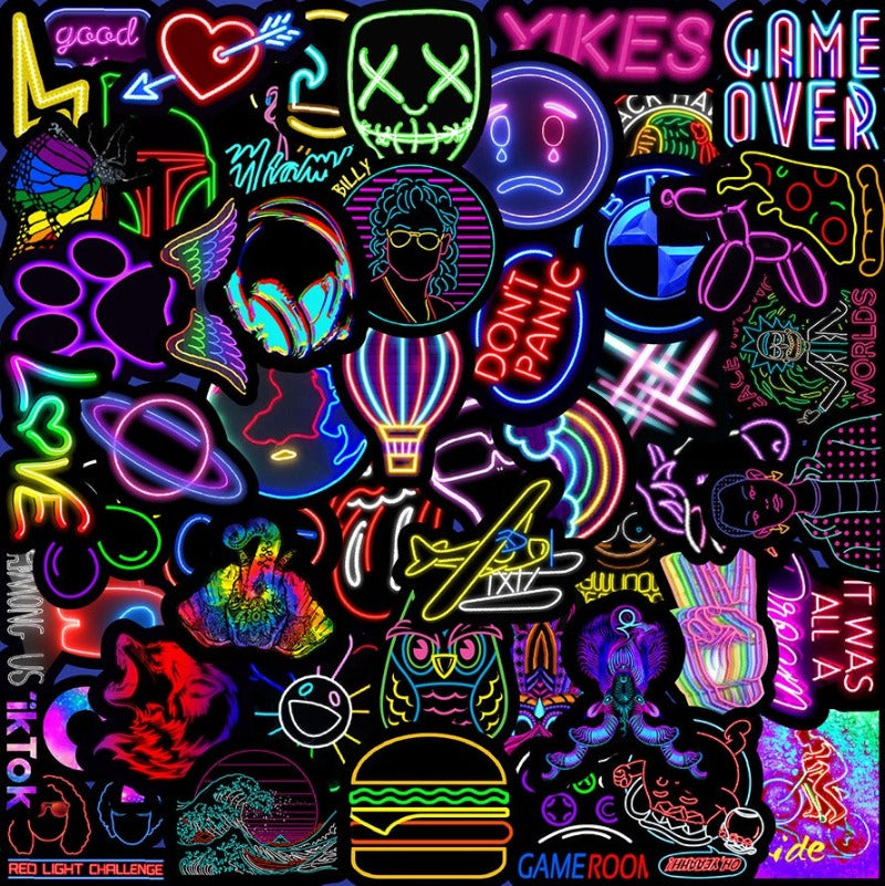 Neon Vinyl Stickers (50 Pack) – Midnight Market